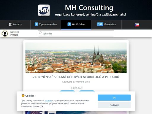 mh consulting s.r.o. je firma zaby´vající se organizováním kongresů, seminářů a
  vzdělávacích akcí.