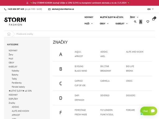 vítejte ve stormfashion.cz, jsme eshop značkové dámské a pánské módy včetně obuvi. staráme se o váš styl. široký výběr s osobním přístupem. vše skladem.