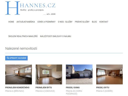 hannes.cz - reality - jan hannes hošek - prodej a pronájem nemovitostí od r. 2008 - 608888825