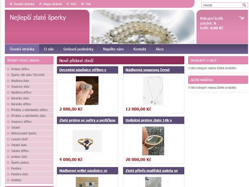 e-shop s levnými šperky ze zlata a diamantů.