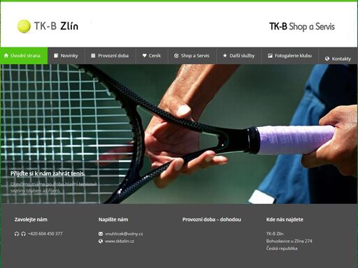 web soukromého tenisového klubu tk-b zlín