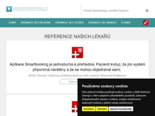 první katalog stomatologů v české republice. rozsáhlý seznam zubařů  a stomatologických ordinací fungující již od roku 2009.