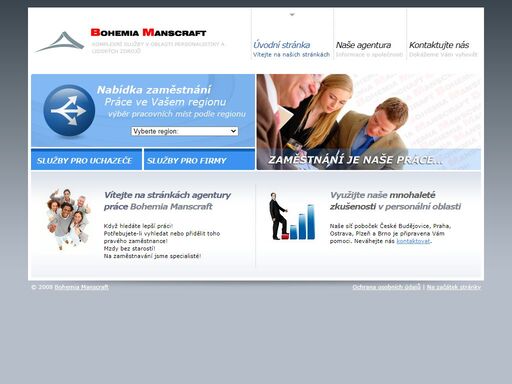 bohemia manscraft, s.r.o. - agentura práce - nabídka zaměstnání, přehled pracovních míst, personální služby, temporary help, recruitment, outsourcing, outplacement, vedení mzdového účetnictví