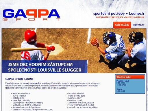 gappa sport louny nabízí nejrůznější sportovní vybavení pro tenis, fotbal, florbal, baseball a mnoho dalších sportů včetně služeb.
