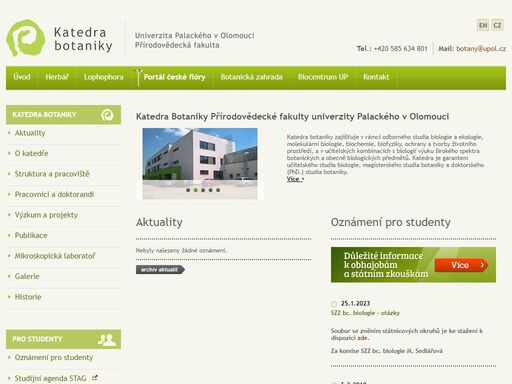 oficiální web katedry botaniky přírodovědecké fakulty univerzity palackého v olomouci.