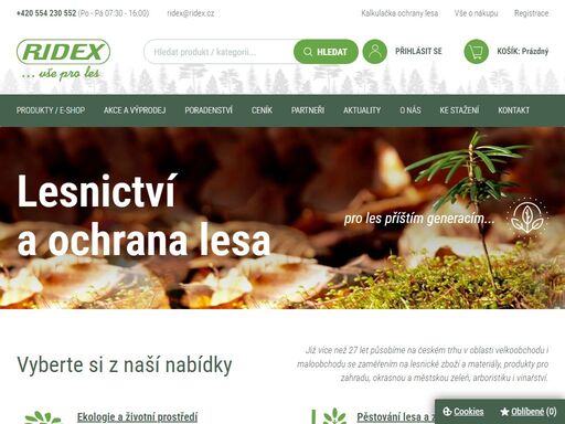 ridex s.r.o. - vše pro les... - internetový obchod s lesnickými potřebami