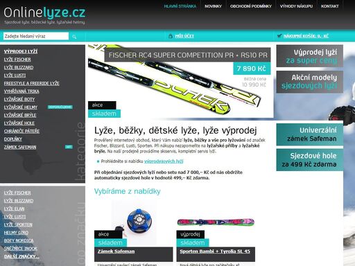 internetový obchod online-lyže.cz nabízí kompletní sortiment sjezdových a běžeckých lyží.