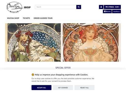the mucha museum shop offering an exclusive selection of gifts & posters with alphonse mucha motifs.