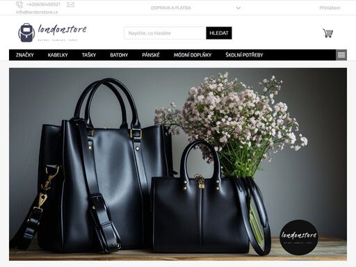on-line obchod- dámské kabelky, pánské tašky, unisex batohy.