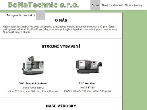 webová stránka nástrojárny bonatechnic.