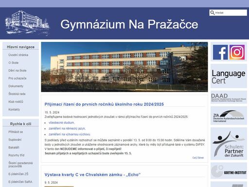 www.gymnazium-prazacka.cz