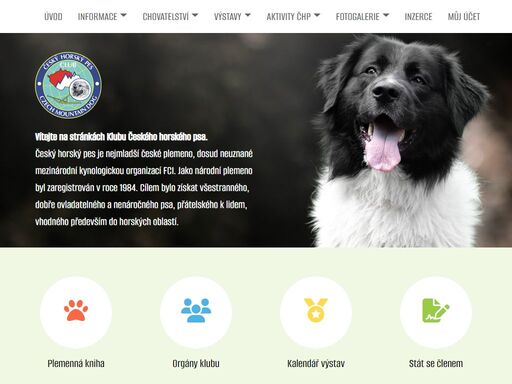 oficiální internetové stránky klubu českého horského psa