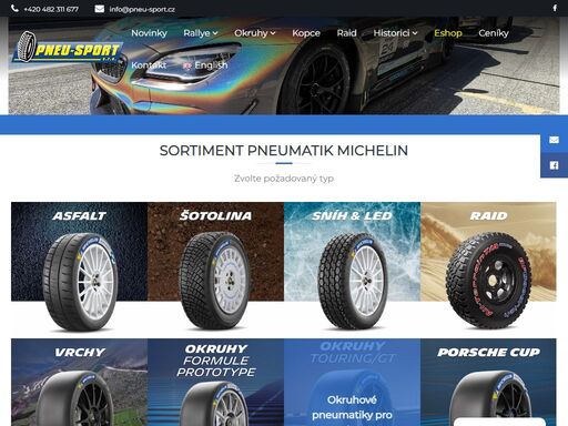 pneu-sport s.r.o. je oficiální distributor závodních pneumatik michelin motorsport a pneumatik michelin pro historiky v české republice, slovensku a maďarsku.
