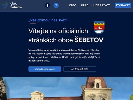 oficiální stránky obce šebetov