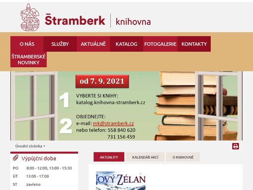 oficiální stránky knihovny štramberk