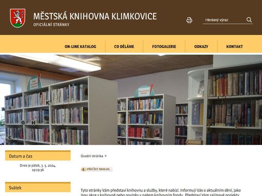 oficiální stránky městské knihovny klimkovice
