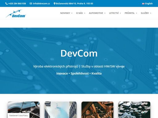 devcom: český výrobce elektronických přístrojů v segmentech automotive, letectví, embedded computing, iot/telematika a průmysl 4.0.