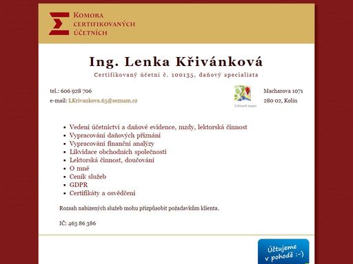 ing. lenka křivánková - účetní a lektor pro kolín a okolí