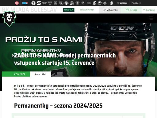 oficiální webové stránky hokejového klubu