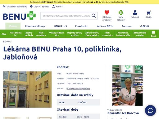 ?bezbariérový přístup a široký sortiment léků na předpis, doplňků stravy a zdravotní techniky. lékové konzultace, poradenství, měření glykémie, přednášky atd. ?