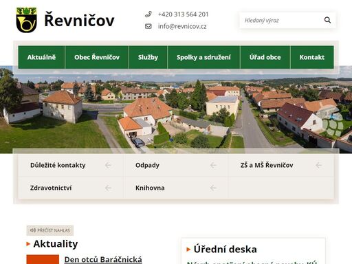 oficiální stránky obce řevničov