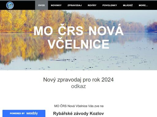 úvodní strana českého rybářského svazu v nové včelnici