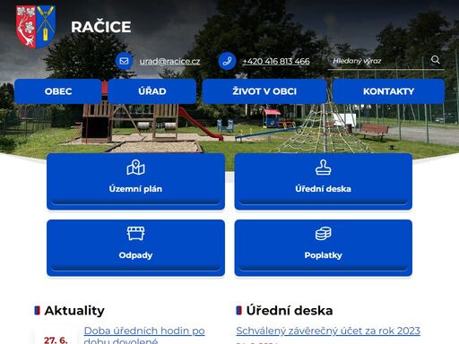 oficiální stránky obce račice.