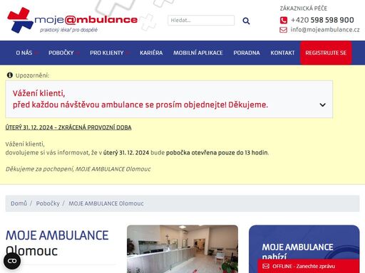 moje ambulance – největší síť ordinací praktických lékařů pro dospělé v čr. 12hodinová ordinační doba, online registrace i objednávka, hrazeno ze zp. 