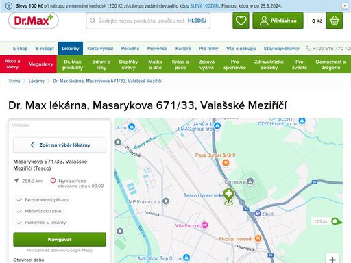 dr. max lékárna, masarykova 671/33, valašské meziříčí | dr. max lékárna