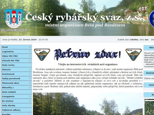 úvod, český rybářský svaz, z.s., místní organizace bělá pod bezdězem
