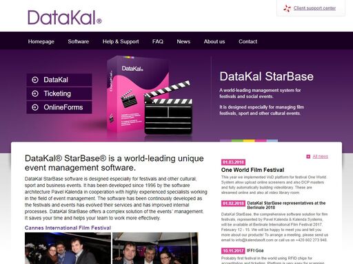 datakal is a leading event and festival management and database software. designed specially for managing festivals and other cultural events even with ticketing support for boca printers.