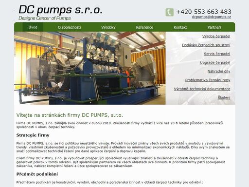 dc pumps s.r.o. je firma zaměřená na problematiku čerpadel a s ní související transport kapalin. servisem, modernizací, výrobou a najížděním čerpadel, včetně souvisejících potrubních systémů a armatur.
