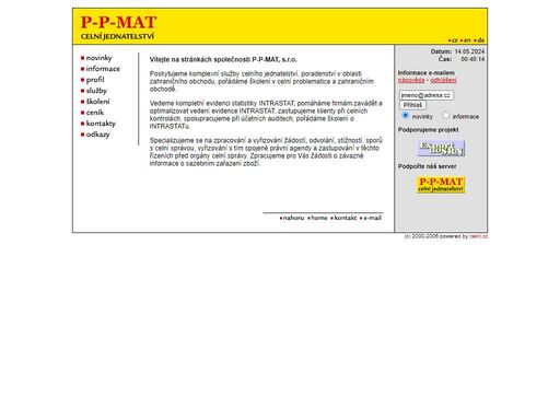 p-p-mat s. r. o., celní jednatelství - oficiální stránky firmy p-p-mat, http://www.p-p-mat.cz