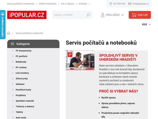 servis počítačů a notebooků, ipopular.cz