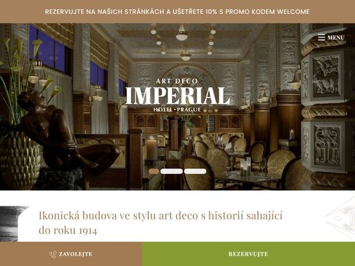 oficiální web art deco imperial hotel praha luxusní ubytování v historickém centru prahy. konference, večírky a svatby v hotelu imperial a v café imperial.