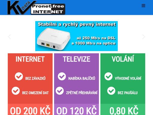 poskytujeme stabilní internetové připojení včetně chytré televize a výhodného volání, naše služby jsou dostupné v celé české republice.