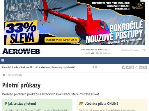aeroweb.cz je informační server pro piloty a zájemce o létání. denně přinášíme nové zprávy a články ze světa letectví.