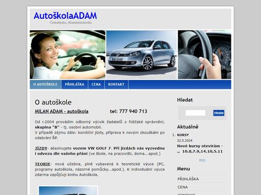 www.autoskolamilanadam.cz