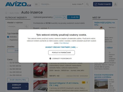 online bazar avízo.cz nabízí mnoho aktuálních inzerátů na prodej osobních automobilů. vyberte si z naší nabídky.