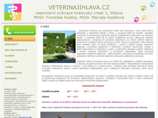 veterina jihlava - veterinární ordinace františka a marcely kostkových v jihlavě