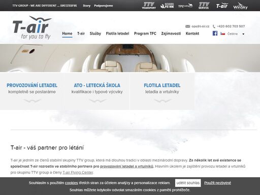 společnost t-air je stabilní partner pro provozování letadel a vrtulníků, který nabízí letecké kurzy.