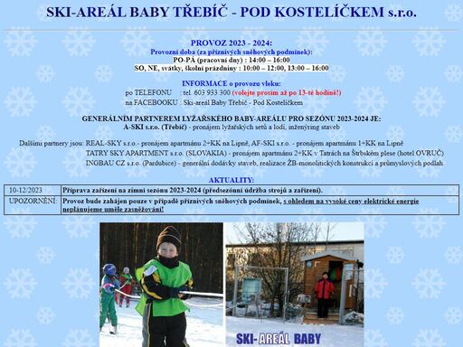 www.skiarealbabytrebic.cz