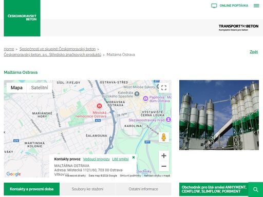 www.transportbeton.cz/ceskomoravsky-beton-a-s-stredisko-znackovych-produktu/maltarna-ostrava.html