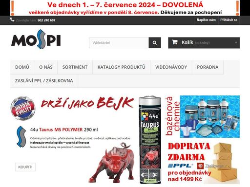 e-shop mospi.cz - celkoobchod / maloobchod stavební chemie