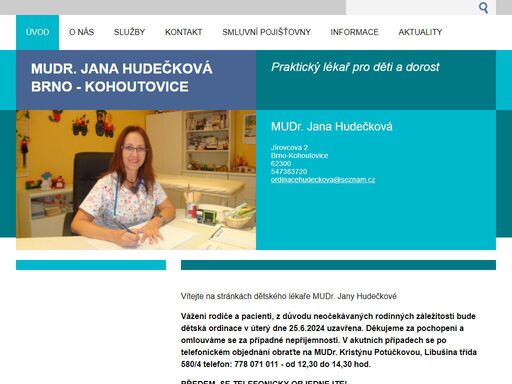 www.detskylekar-jhudeckova.cz