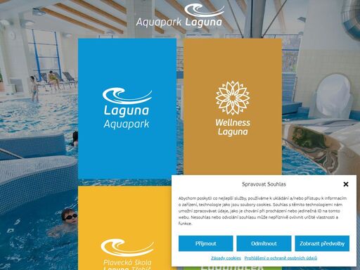 aquapark laguna třebíč  - plavecký bazén 25m - tobogán 132m - divoká řeka - wellness - sauny - vířivky