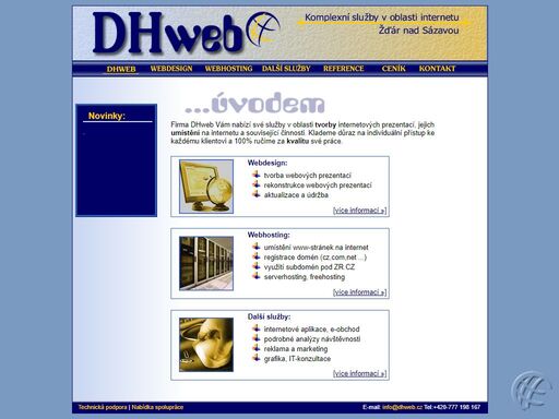 dhweb - komplexní služby v oblasti internetu, webdesign, webhosting