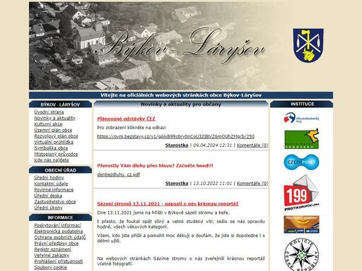 oficiální webové stránky obce býkov-láryšov