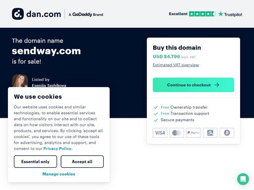 the domain name sendway.com is for sale. make an offer or buy it now at a set price.