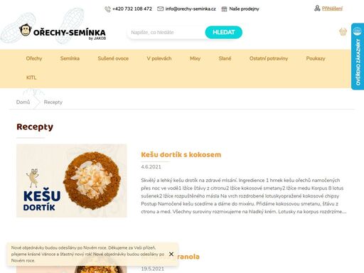 miluješ stejně jako my dobré oříšky, semínka a sušené ovoce? koukni do našeho eshopu. vše čerstvé a přímo z vlastní pražírny. záruka kvality! rychlé dodání.